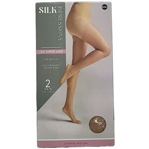Silk Impressions Light Support Sheer Pantyhose -  20 Denier - 3XL‎ - Rich Tan